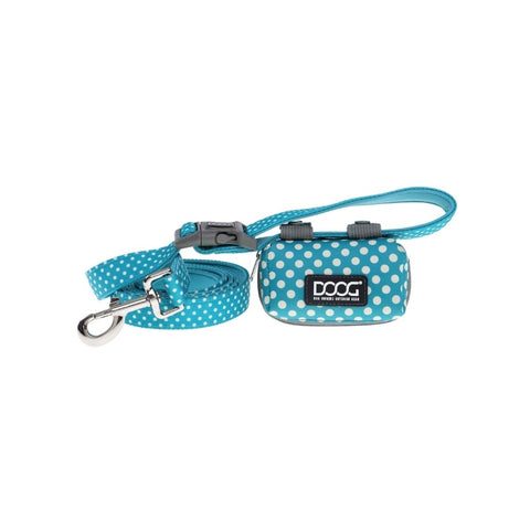 DOOG Walkie Pouch in Blue and White Polka Dot Pattern