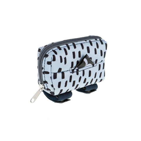 Back of DOOG Neoprene Walkie Pouch in Blue Black Brown