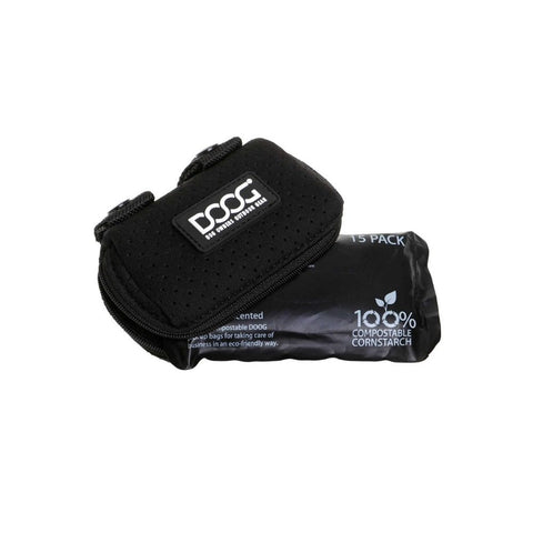 DOOG Neoprene Walkie Pouch in Black with Poop Bag