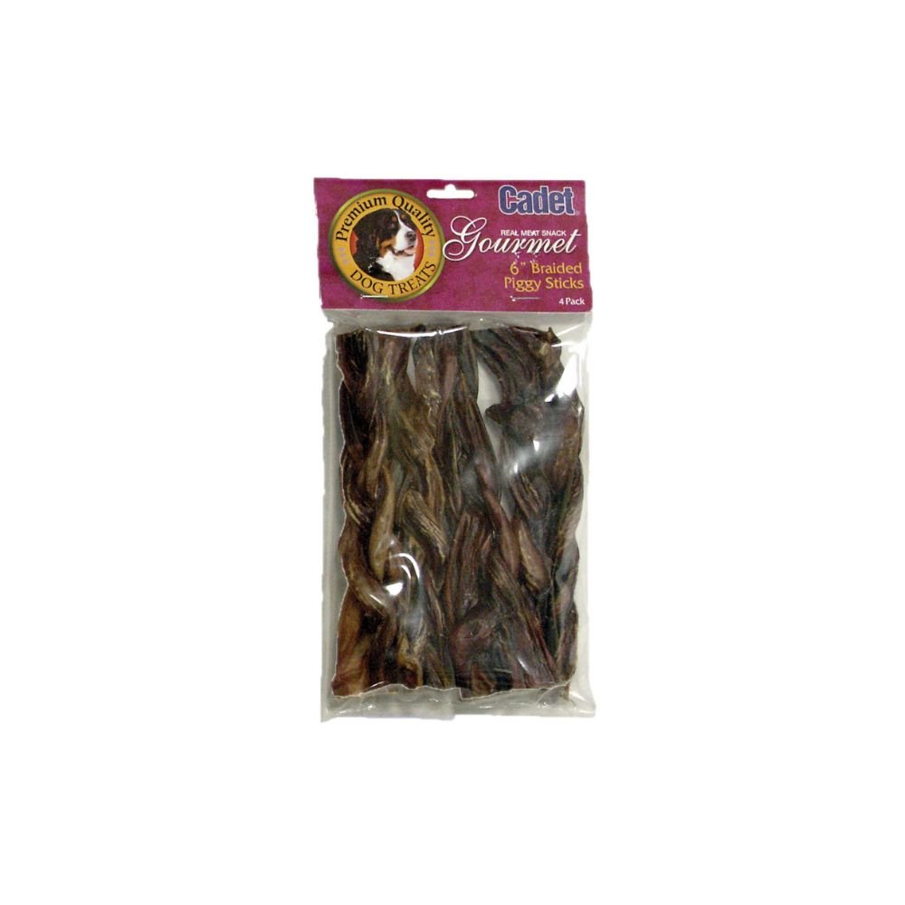 Cadet-Cadet - Braided Piggy Sticks 6 inches - 4 pack - Dog Treats
