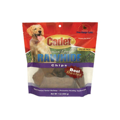 Cadet-Cadet - Rawhide Chips Beef Basted - 1 pound - Dog Treats