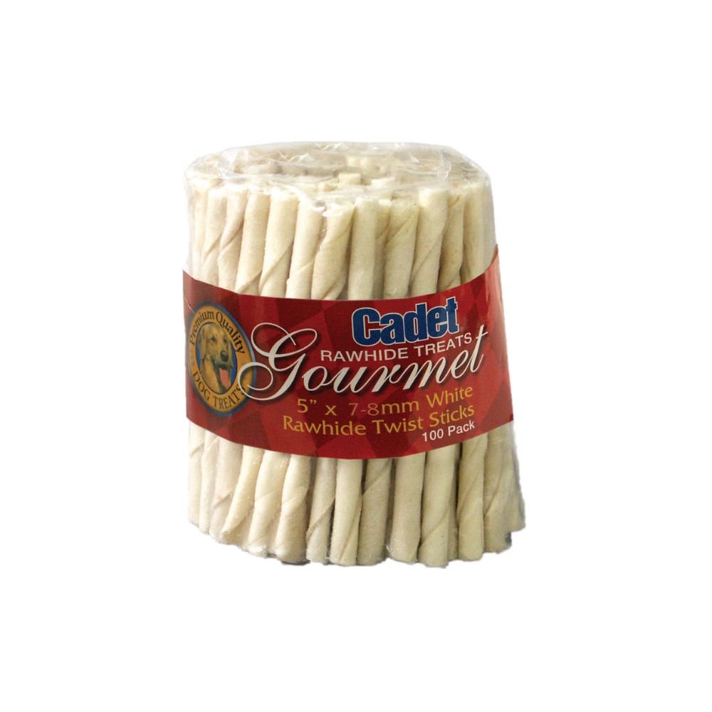 Cadet-Cadet - Rawhide Twist Sticks - 5 Inches, 100 Pack - Dog Treats