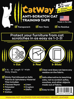 CatWay-CatWay - 5XL 16”x12” Anti Cat Scratch Furniture Protectors (5 Pack)