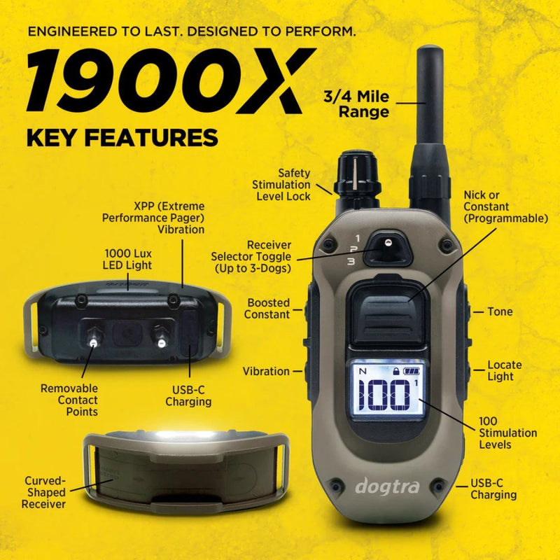 Dogtra - 1900X-2 Dog - 3/4 Mile - Remote Training Collar-zoom-