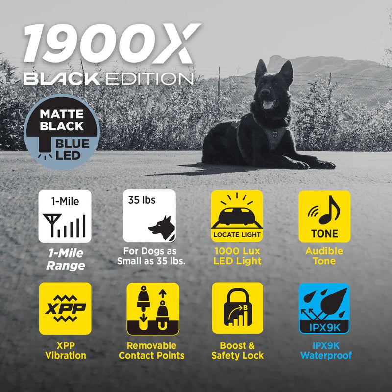 Dogtra 1900X Black Edition - 1 Mile - Remote Training E-Collar-zoom-