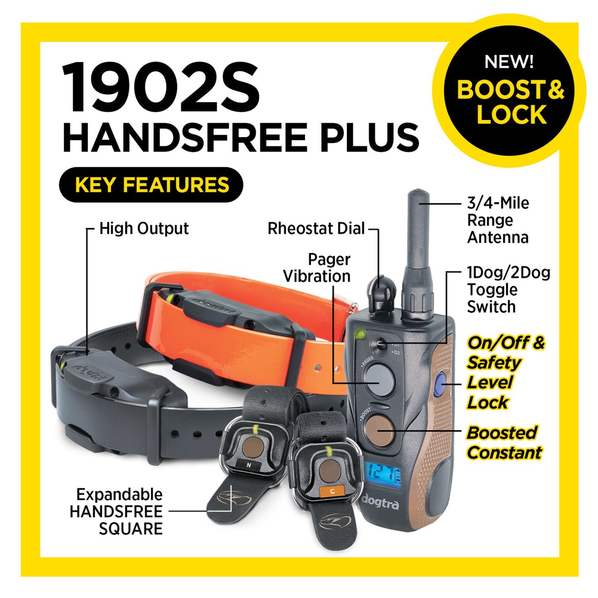 Dogtra-Dogtra - 1902S Handsfree Plus Boost & Lock - 3/4 Mile - Remote Training Collar