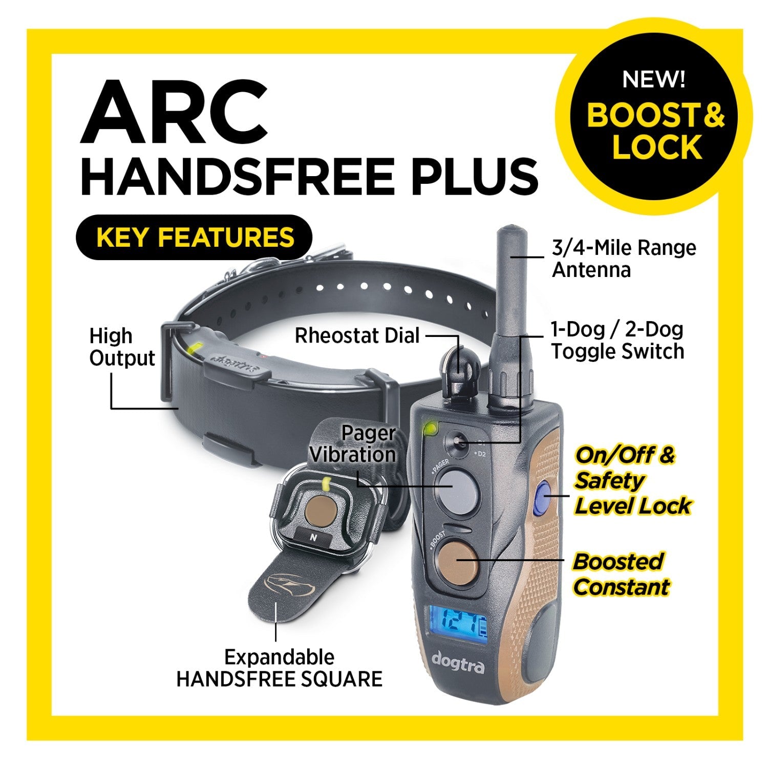 Dogtra-Dogtra - ARC Handsfree Plus Boost & Lock - 3/4 Mile - Remote Training Collar