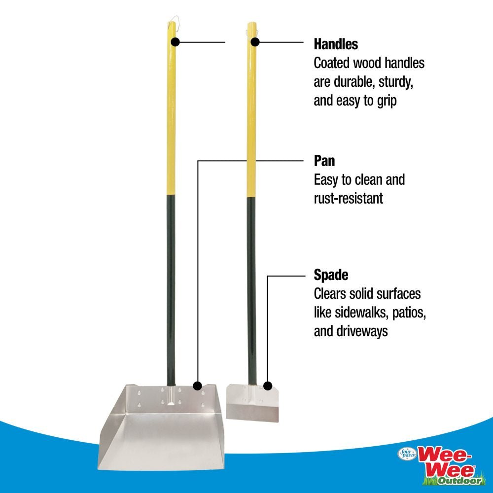 Four Paws-Four Paws - Dog Spade Set Large - Green/Yellow - Waste Management