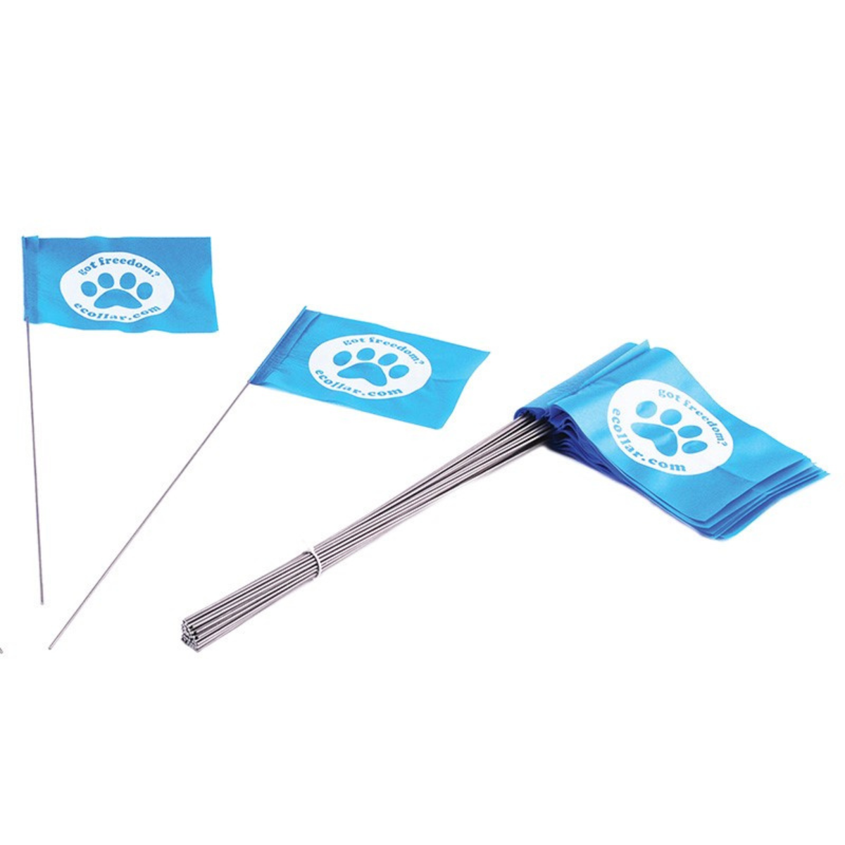 Small E-Fence Boundary Flags in Blue with Paw Print