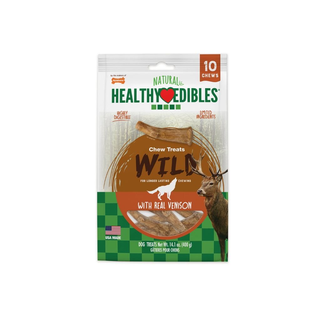 Nylabone-Nylabone - Healthy Edibles Antler Real Venison - 10 count - Dog Treats