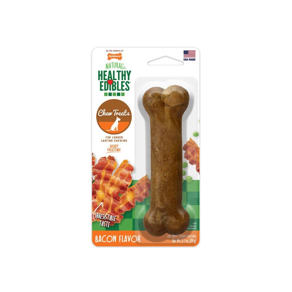 Nylabone-Nylabone - Healthy Edibles Longer Lasting Bacon Treats Wolf - 1 count - Dog Treats