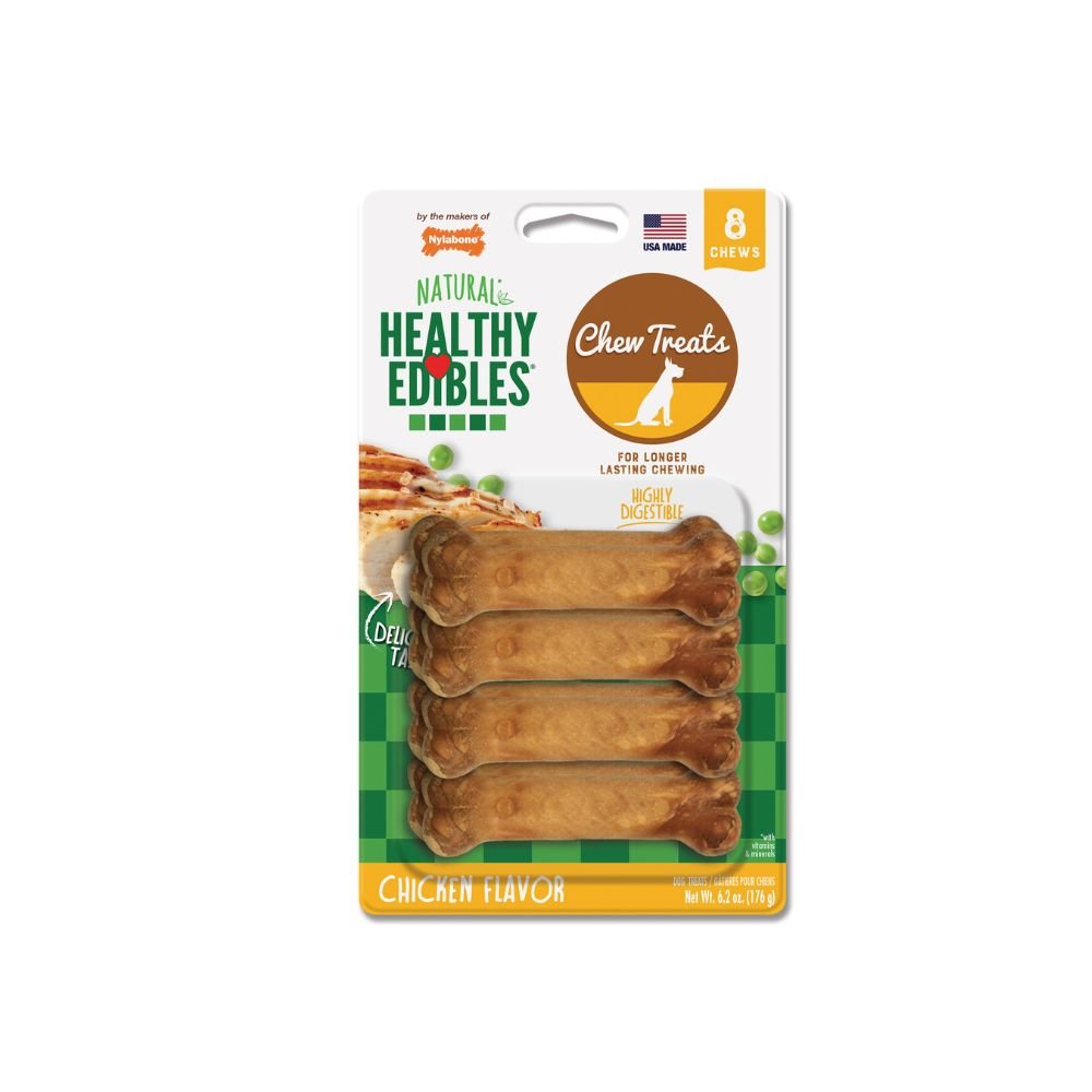 Nylabone-Nylabone - Healthy Edibles Longer Lasting Chicken Treats Petite - 8 count - Dog Treats