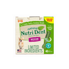 Nylabone-Nylabone - Nutri Dent Limited Ingredient Dental Chews Fresh Breath - Medium 40 Count - Dog Treats