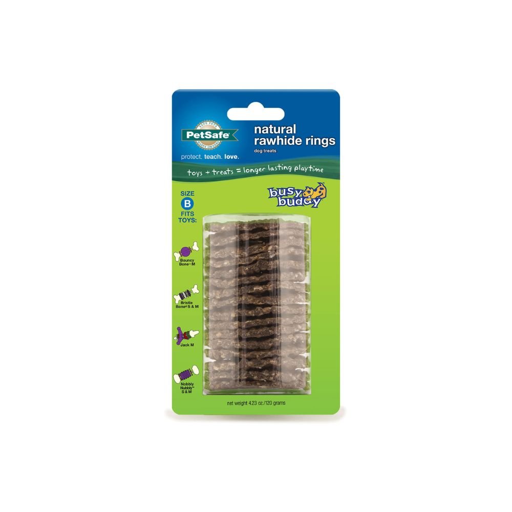 PetSafe-PetSafe - Busy Buddy Rawhide Refill Rings - Medium Brown - Dog Treats
