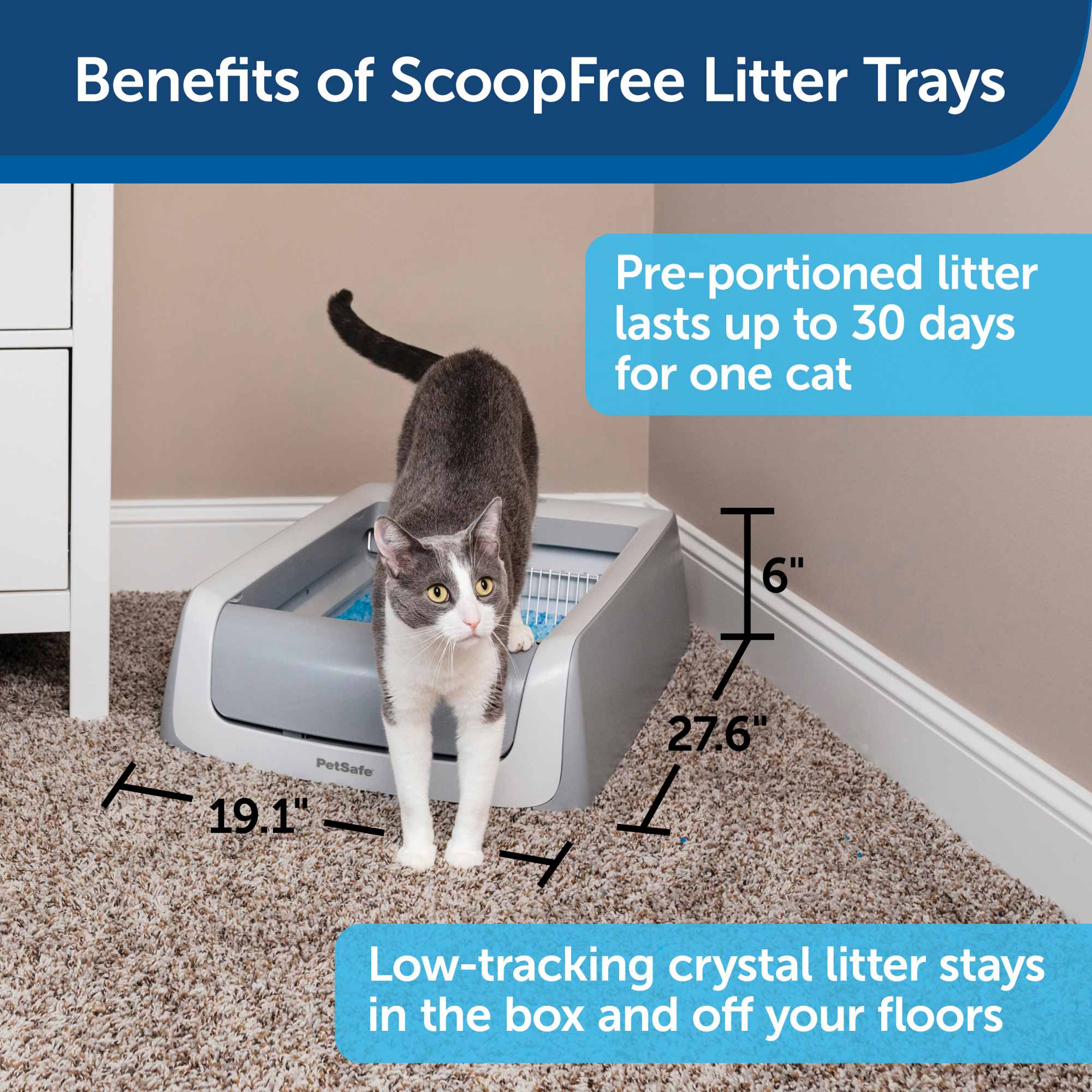 PetSafe-PetSafe - ScoopFree Second Generation Self-Cleaning Cat Litter Box - Gray - Litter Box