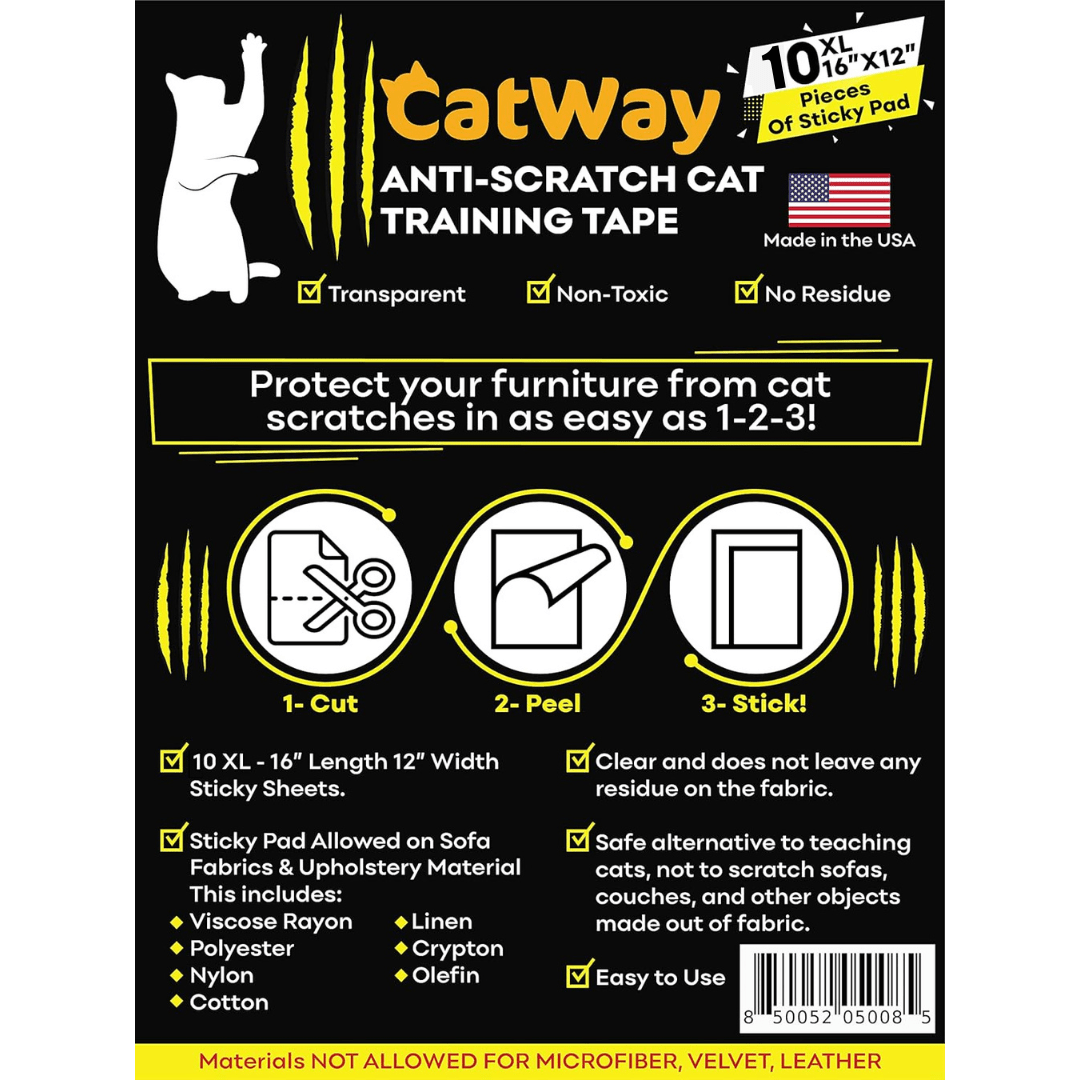 PetsTEK-CatWay - 10XL 16”x12” Anti Cat Scratch Furniture Protectors (10 Pack)