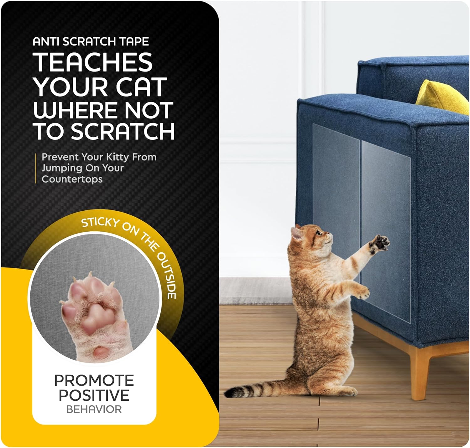 PetsTEK-CatWay - 20XL 16”x12” Anti Cat Scratch Furniture Protectors (20 Pack)