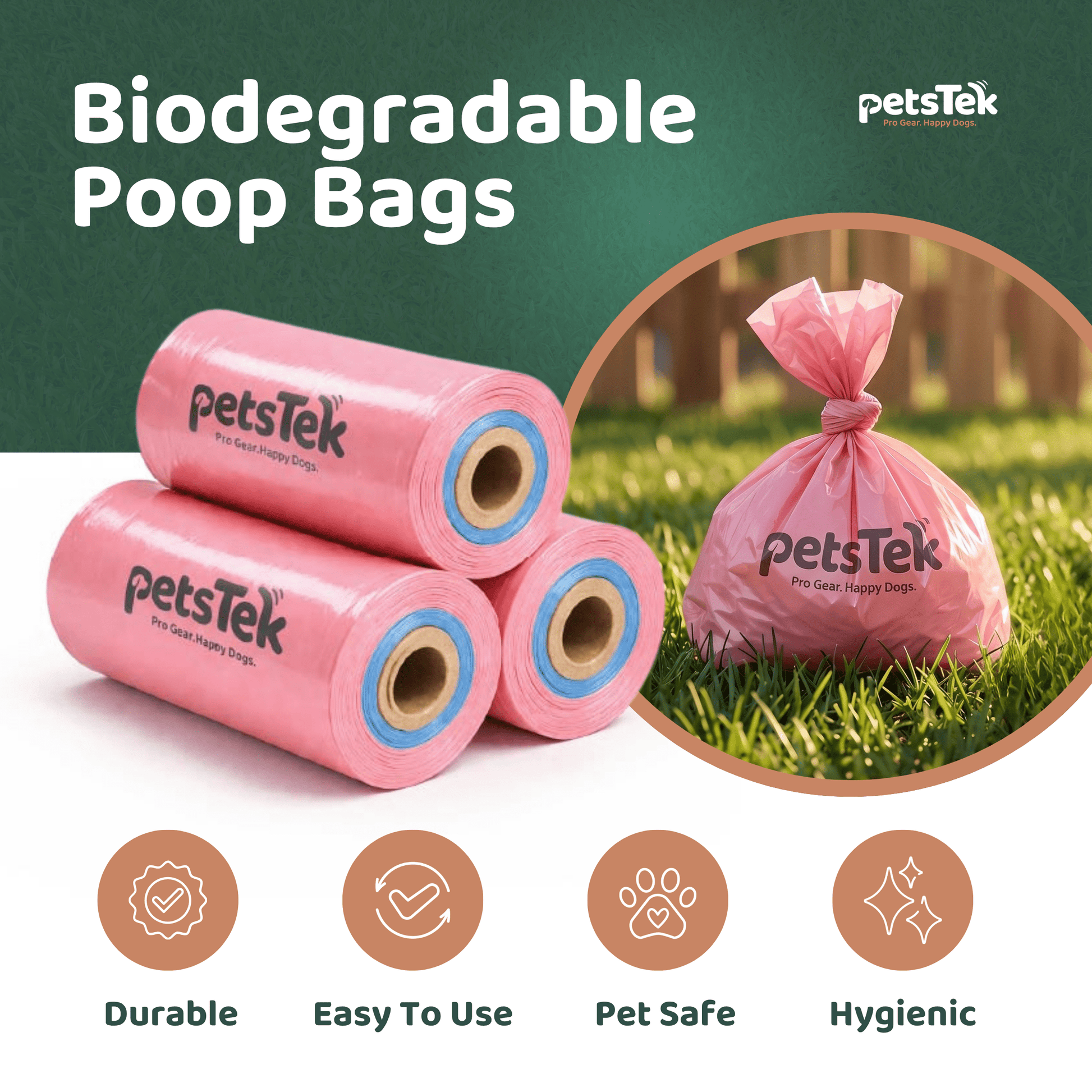 PetsTEK-PetsTEK Biodegradable Dog Poop Bags
