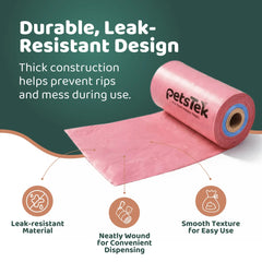 PetsTEK-PetsTEK Dog Poop Bags with Blue Low Roll Indicator