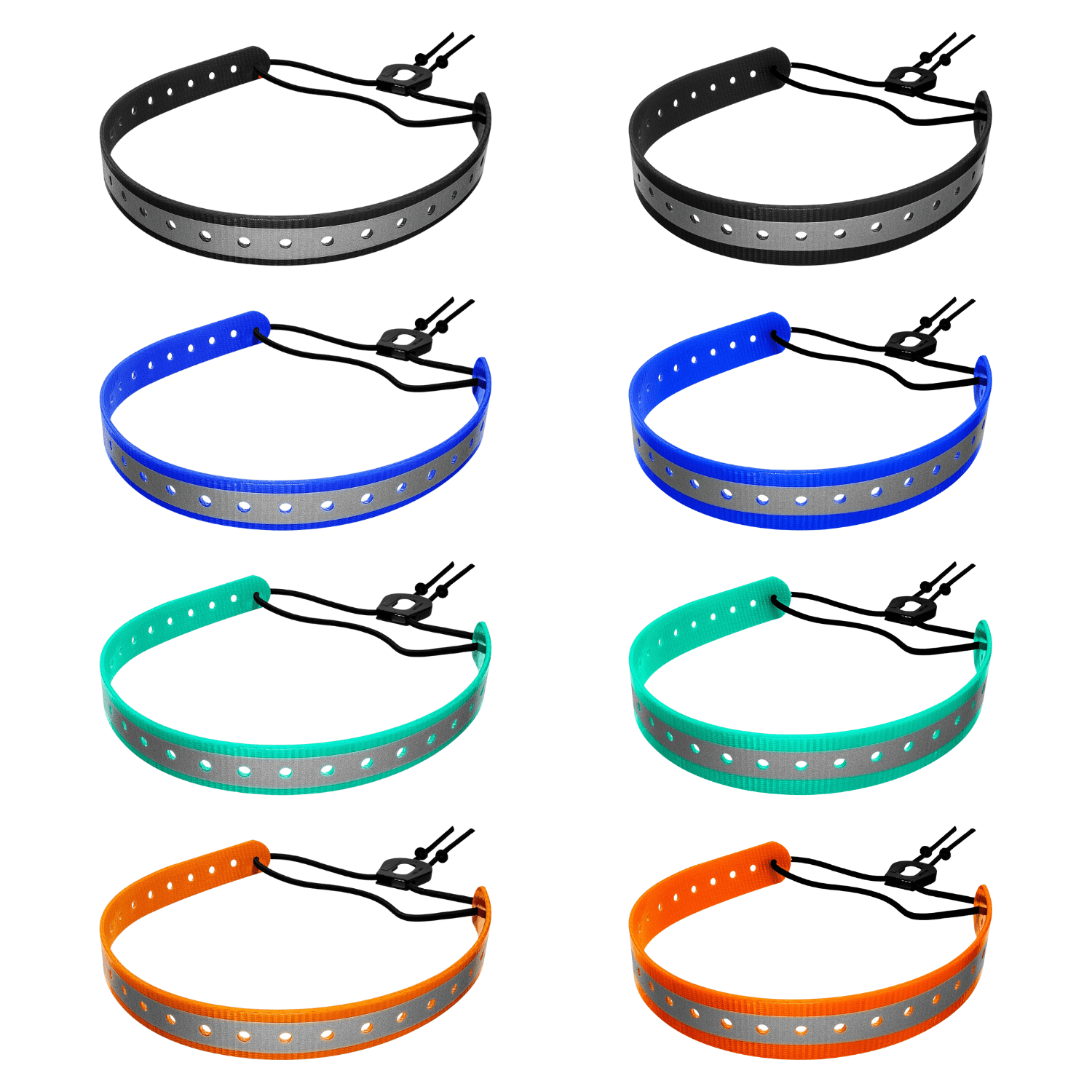PetsTEK-PetsTEK - E-Collar Reflective Biothane Replacement Bungee Dog Collar Strap - 1" and 3/4"
