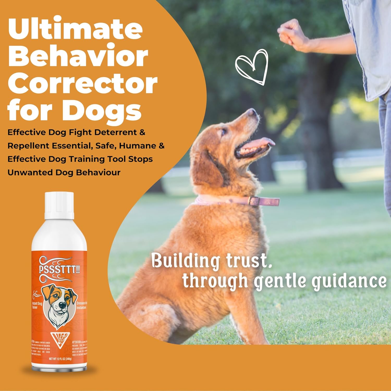PetsTEK-PSSSTTT!! Max Size - Air Spray/Horn Behavior Training for Dogs 340ml