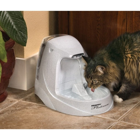 Cat Drinking from Drinkwell PWW00-13703 Platinum® Pet Fountain