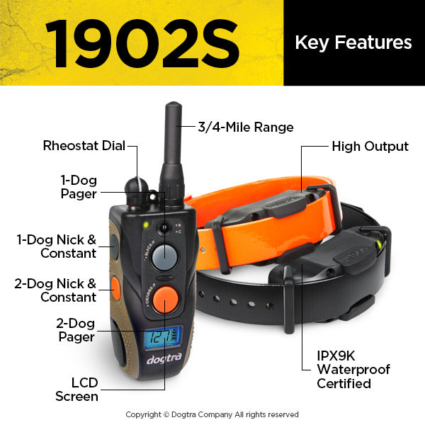 Dogtra 1902S Remote Training Collar Key Features