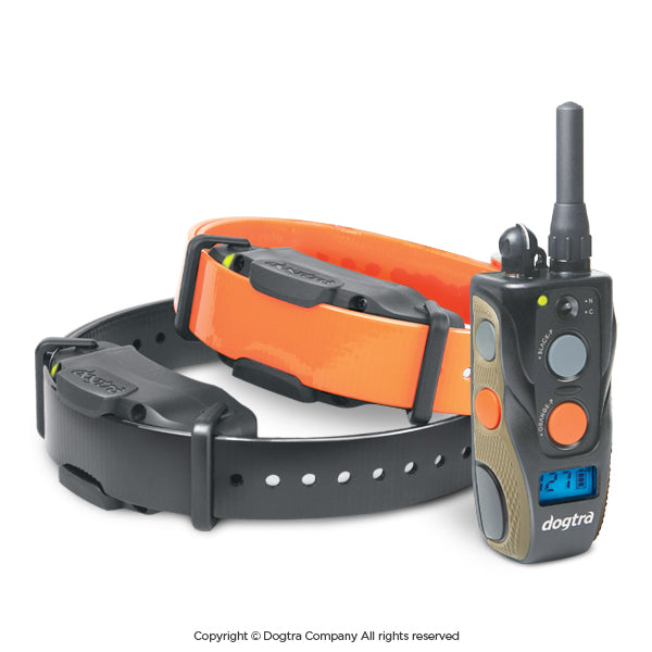 Dogtra 1902S Remote Training Collar Set with Remote and Two Collars in Orange and Black