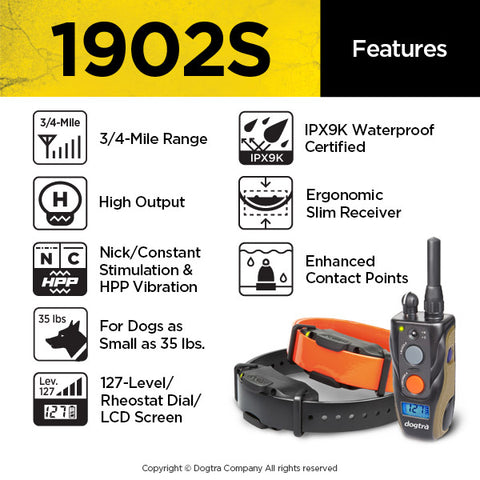 Dogtra 1902S Remote Training Collar Summary of Features