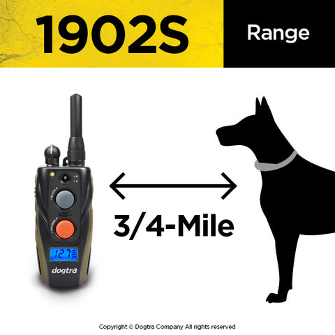 Dogtra 1902S Remote Training Collar with 3/4 Mile Range