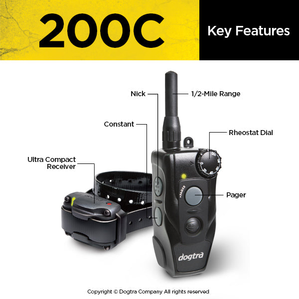 Dogtra 200C Remote Training Collar Key Features