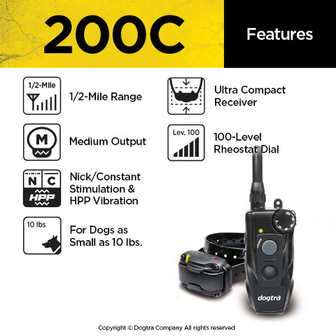 Dogtra 200C Remote Training Collar Summary of Features