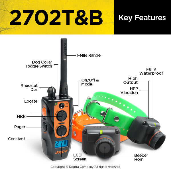 Dogtra - 2702T&B - Training and Beeper - 1 Mile - Remote Training Collar-zoom-