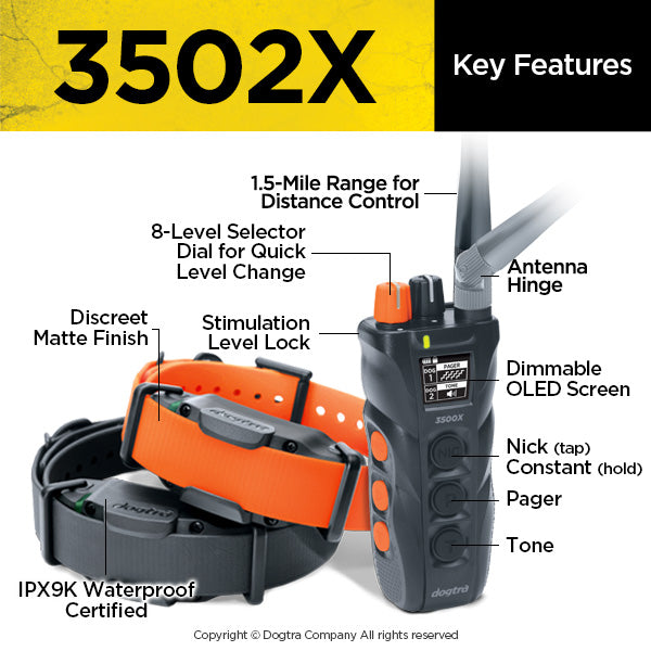 Dogtra 3502X Remote Training Collar Key Features
