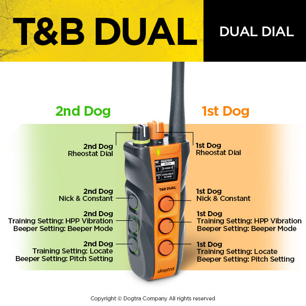 Dogtra - T&B Dual 2-dog - 1.5 Miles - Remote Training Collar-zoom-
