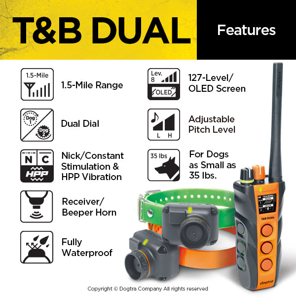 Dogtra T&B Dual Remote Training Collar Summary of Features