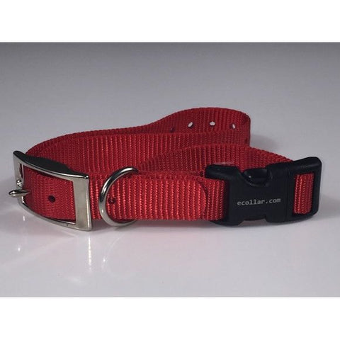 E-Collar Technologies 3/4" x 20" Nylon Quick Snap Buckle Replacement Strap in Red