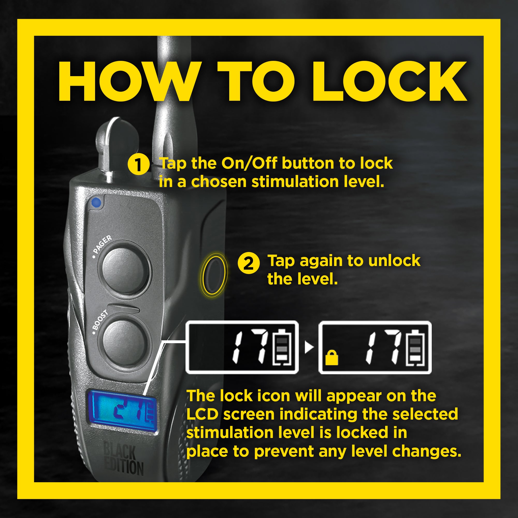 Lock Level Guide for Dogtra 1900S Remote Training Collar Black Edition