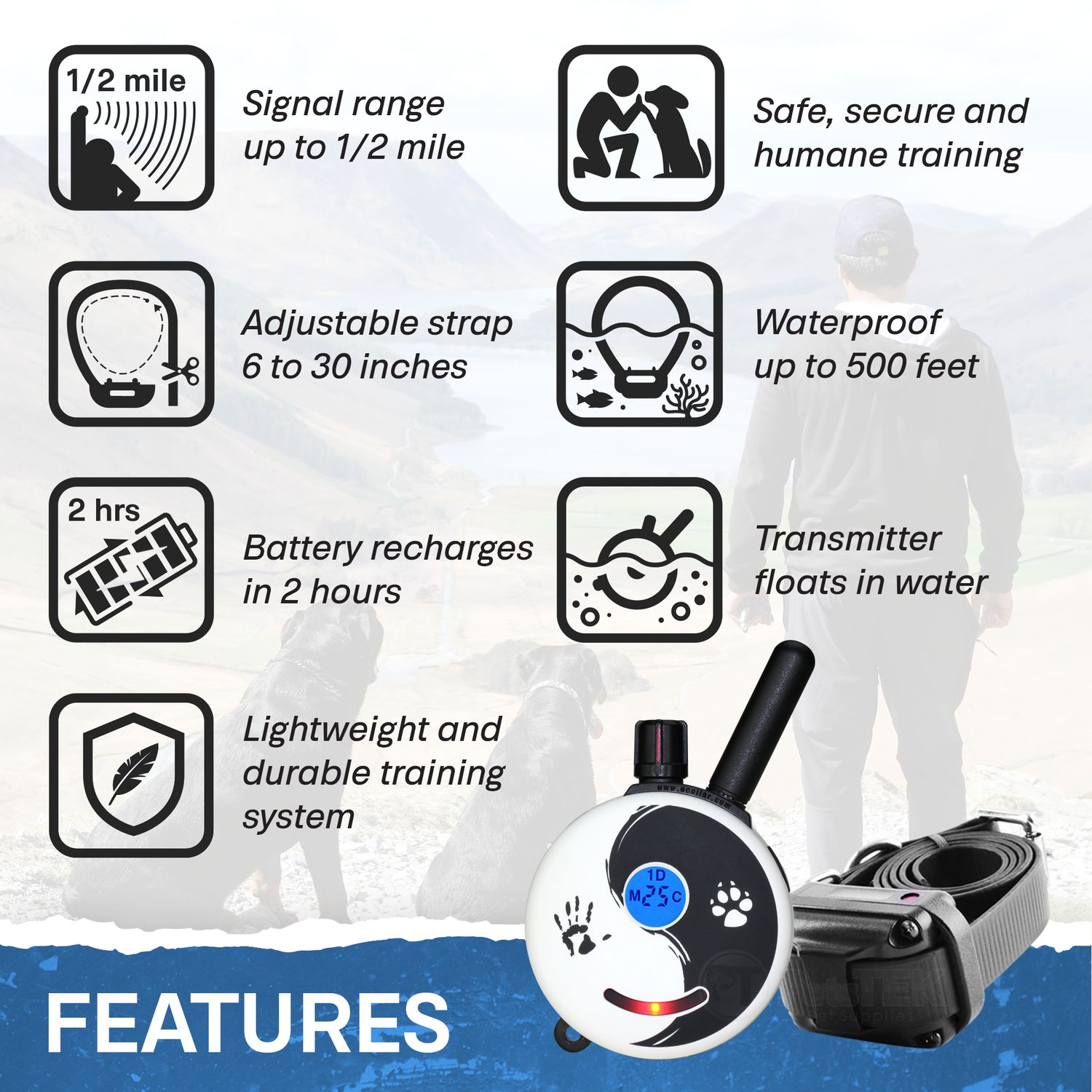E-Collar Technologies ET-300-Z Remote Training System Features