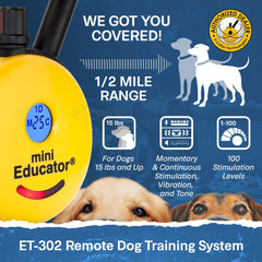 E-Collar Technologies ET-302 2-Dog Remote Training Collar Range