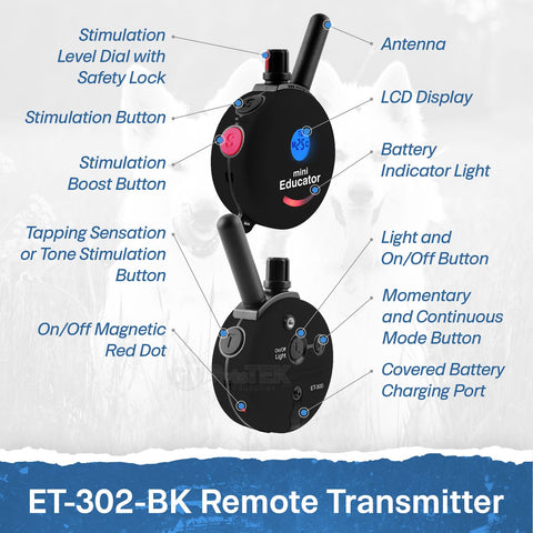 E-Collar Technologies ET-302-BK-PC Remote Transmitter