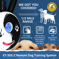 E-Collar Technologies ET-302-Z 2-Dog Remote Training Collar Range
