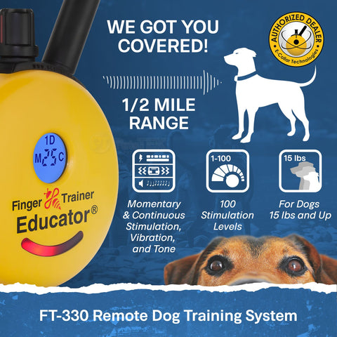 E-Collar Technologies FT-330 Finger Trainer Educator Remote E-Collar Range