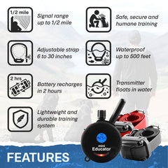 E-Collar Technologies-Mini Educator ET-302 Remote Dog Training Collar Black by E-Collar Technologies