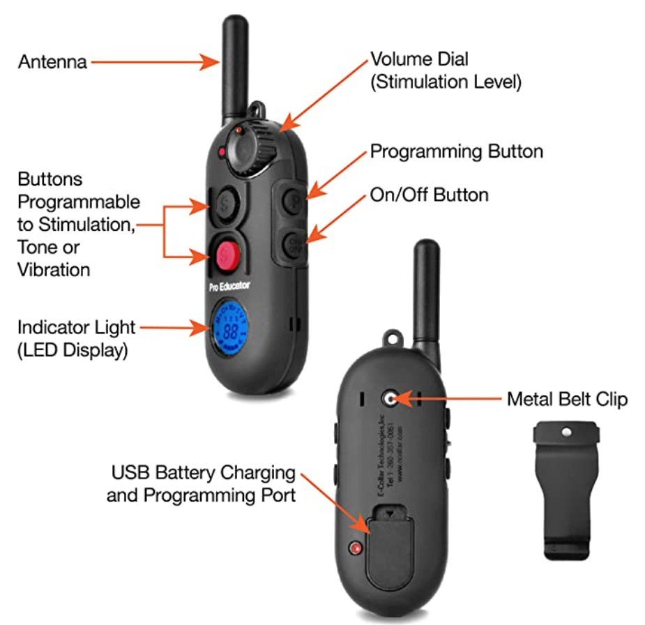 E-Collar Technologies-Pro Educator PE-903 Remote Dog Training Collar Black by E-Collar Technologies