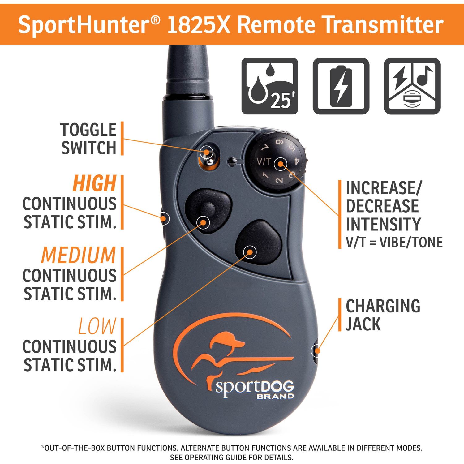 SportDOG SD-1825X SportHunter Remote Training Collar Transmitter Features