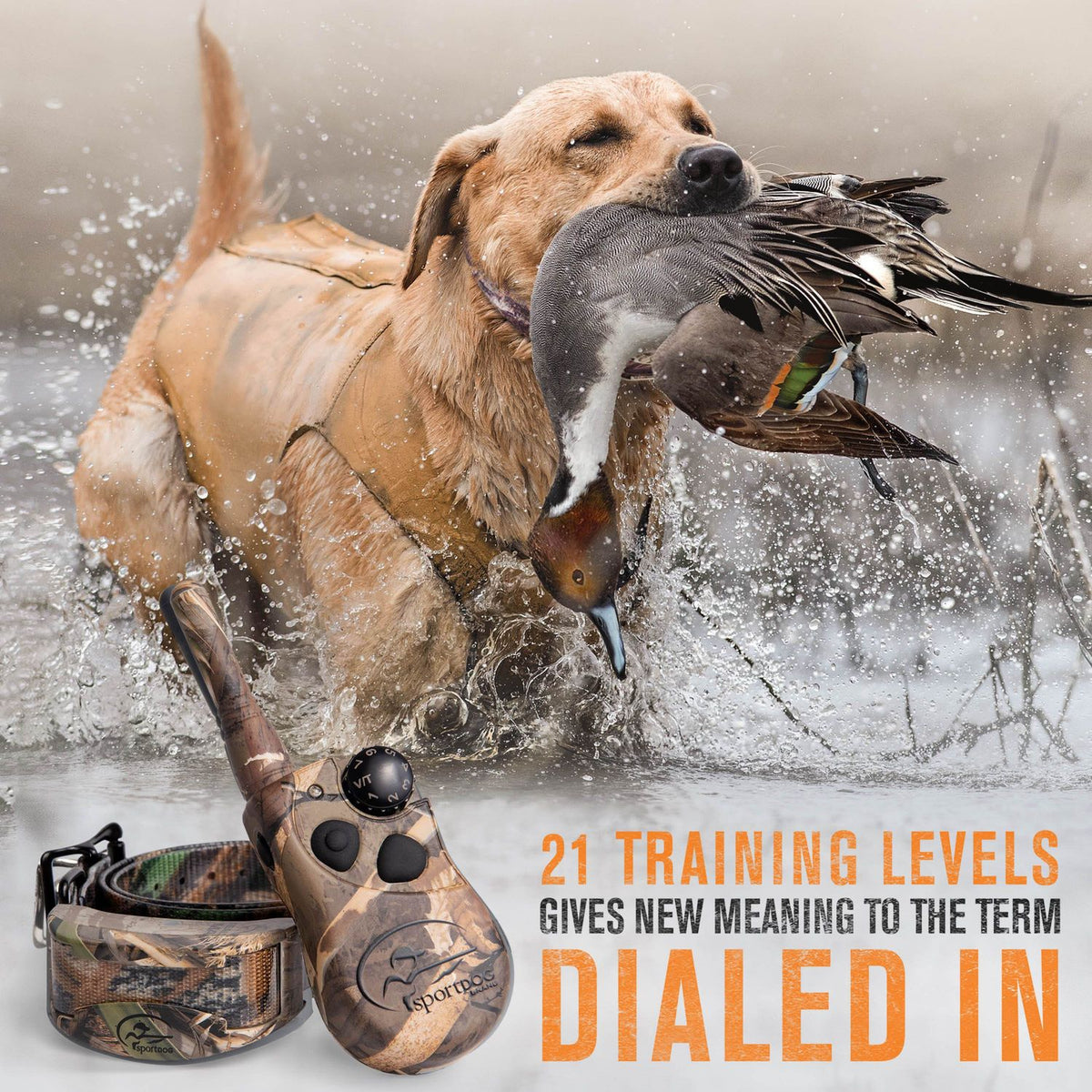 SportDOG SD-425XCamo WetlandHunter Remote Training Collar Training Levels
