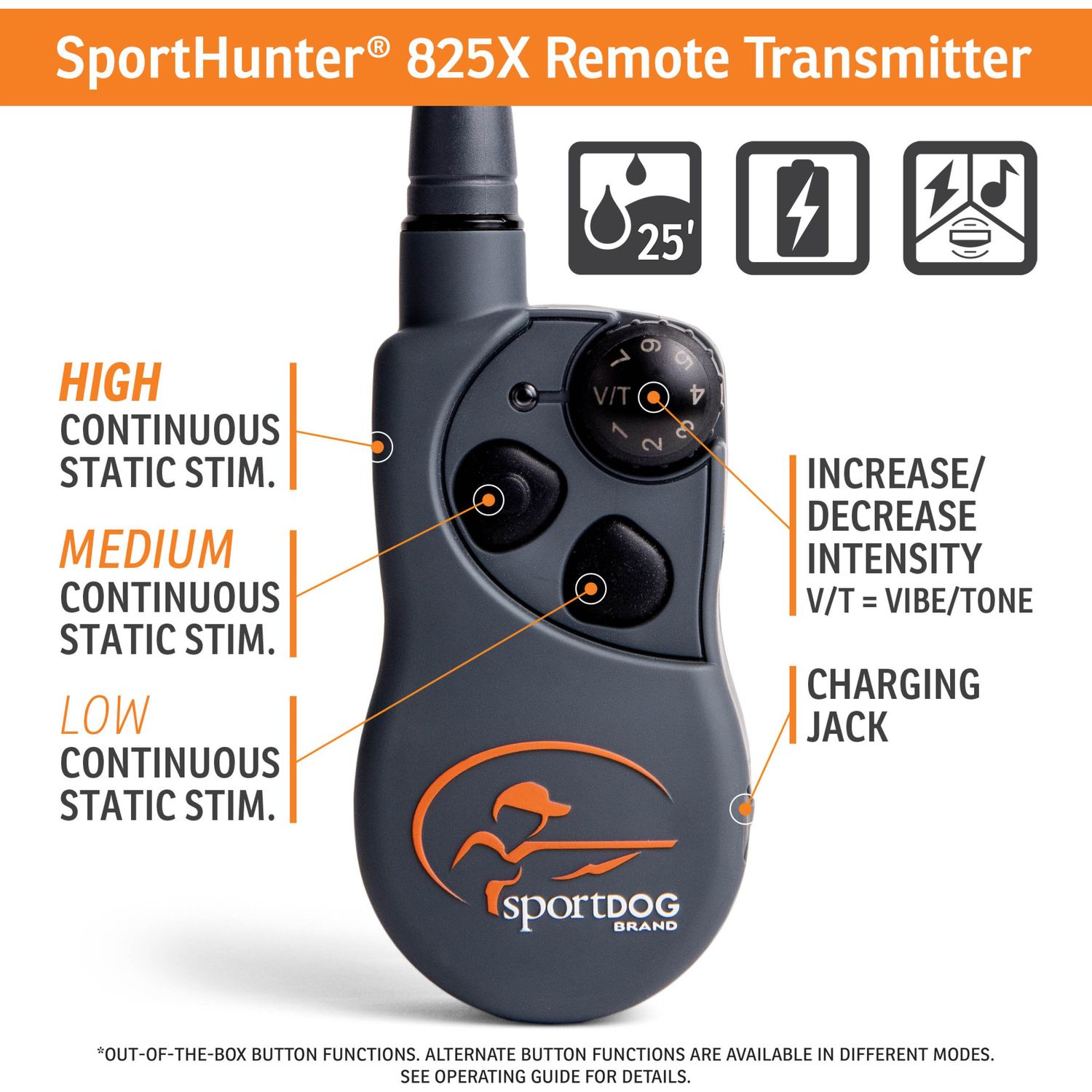 SportDOG SD-825X SportHunter Remote Training Collar Transmitter Features