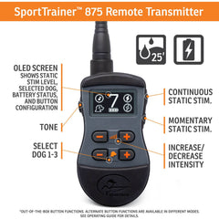 SportDOG SD-875 Black SportTrainer Remote Training Collar Transmitter Features