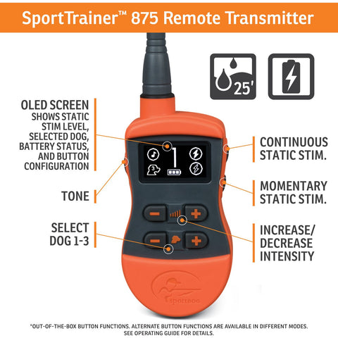 SportDOG SD-875E SportTrainer Remote Training Collar Transmitter Features